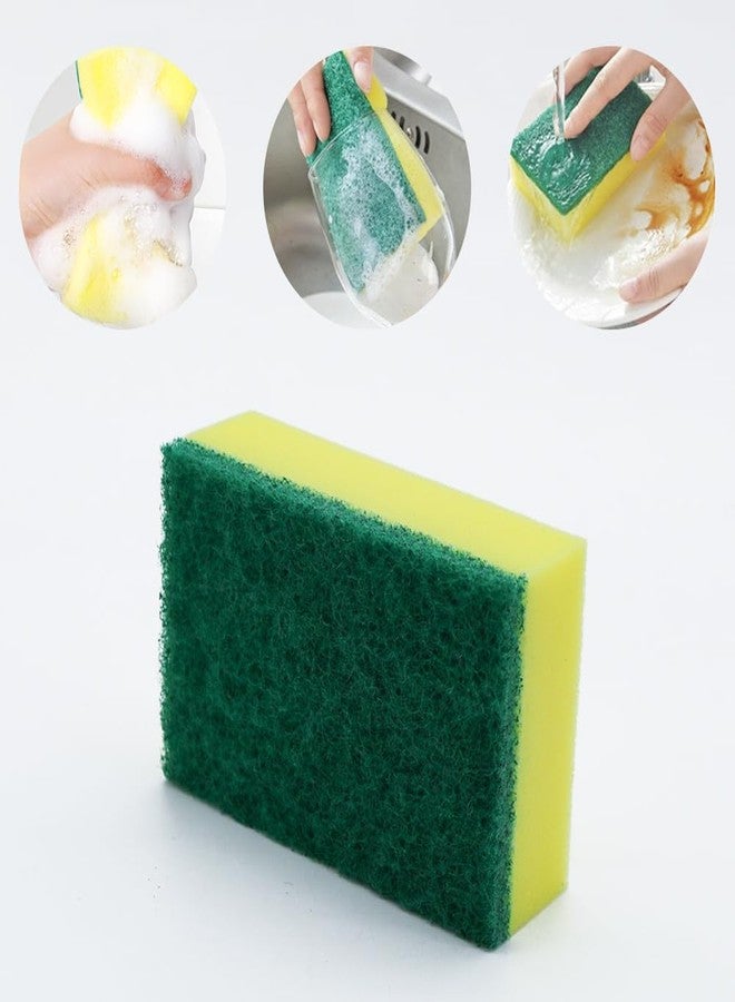 أ بلاس إسفنجة تنظيف المطبخ A Plus، إسفنجة شديدة التحمل وغير قابلة للخدش للأسطح غير اللاصقة والحساسة (عند استخدامها برفق)، عالية الكثافة، تنظيف متعدد الأسطح من الجانبين، عبوة من 6 قطع (أصفر/أخضر) - Image 4